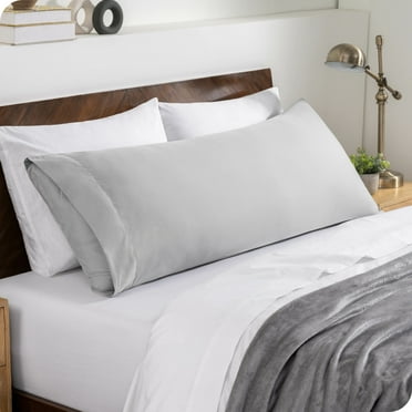 Bare Home Body Pillowcase - Envelope Closure - Ultra Soft - Double Brushed - Cloud Gray