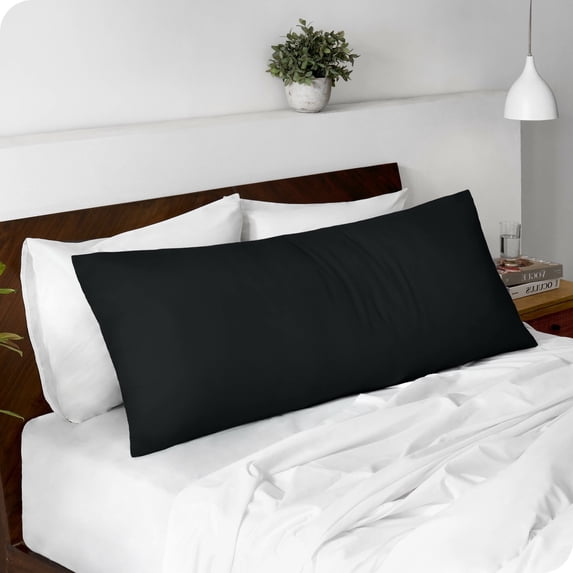 Bare Home Body Pillowcase - Zipper Closure - Ultra Soft - Double Brushed - Black