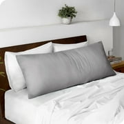 Bare Home Body Pillowcase - Zipper Closure - Ultra Soft - Double Brushed - Light Gray