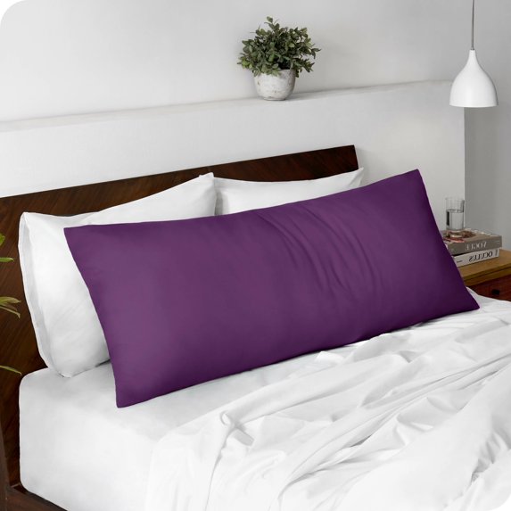 Bare Home Body Pillowcase - Zipper Closure - Ultra Soft - Double Brushed - Plum