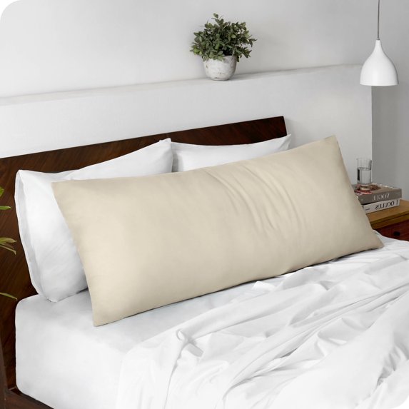 Bare Home Body Pillowcase - Zipper Closure - Ultra Soft - Double Brushed - Sand