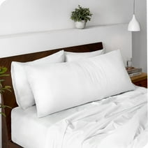 Bare Home Body Pillowcase - Zipper Closure - Ultra Soft - Double Brushed - White