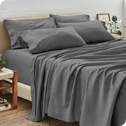 Bare Home Bonus Sheet Set - 4 Pillowcases - Premium 1800 Collection - 6 Piece - Queen, Gray