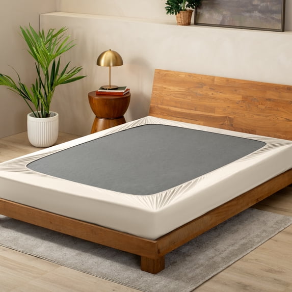 Bare Home Box Spring Cover - Microfiber - 4-Way Stretch (Full, Sand)