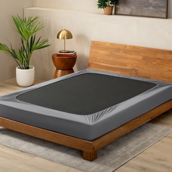 Bare Home Box Spring Cover - Microfiber - 4-Way Stretch (Queen, Grey)
