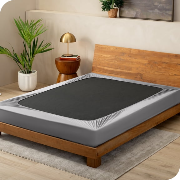 Bare Home Box Spring Cover - Microfiber - 4-Way Stretch (Twin, Light Grey)