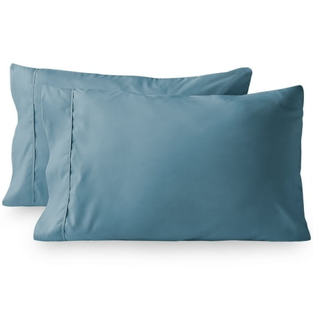 Bare Home Premium 1800 Ultra-Soft Microfiber Pillowcase Set - Double Brushed - Hypoallergenic - Wrinkle Resistant (Standard Pillowcase Set of 2, Coronet Blue)