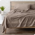 thumbnail image 1 of Bare Home  Cotton Flannel Sheet Set - Velvety Soft Heavyweight Taupe Queen, 1 of 5