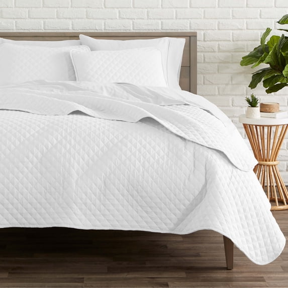 Bare Home Coverlet Set + Microfiber Sheet Set - Diamond Stitched Lightweight Bedspread - Ultra-Soft Microfiber Sheet Set