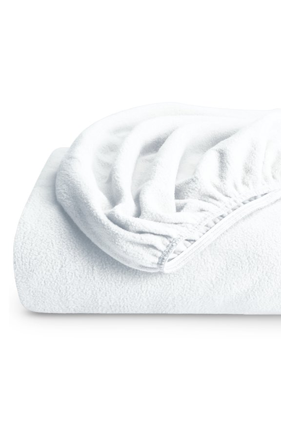 Cozy Fleece Fitted Sheet - Extra Plush Polar Fleece - Deep Pocket Bed Sheet - Full, White