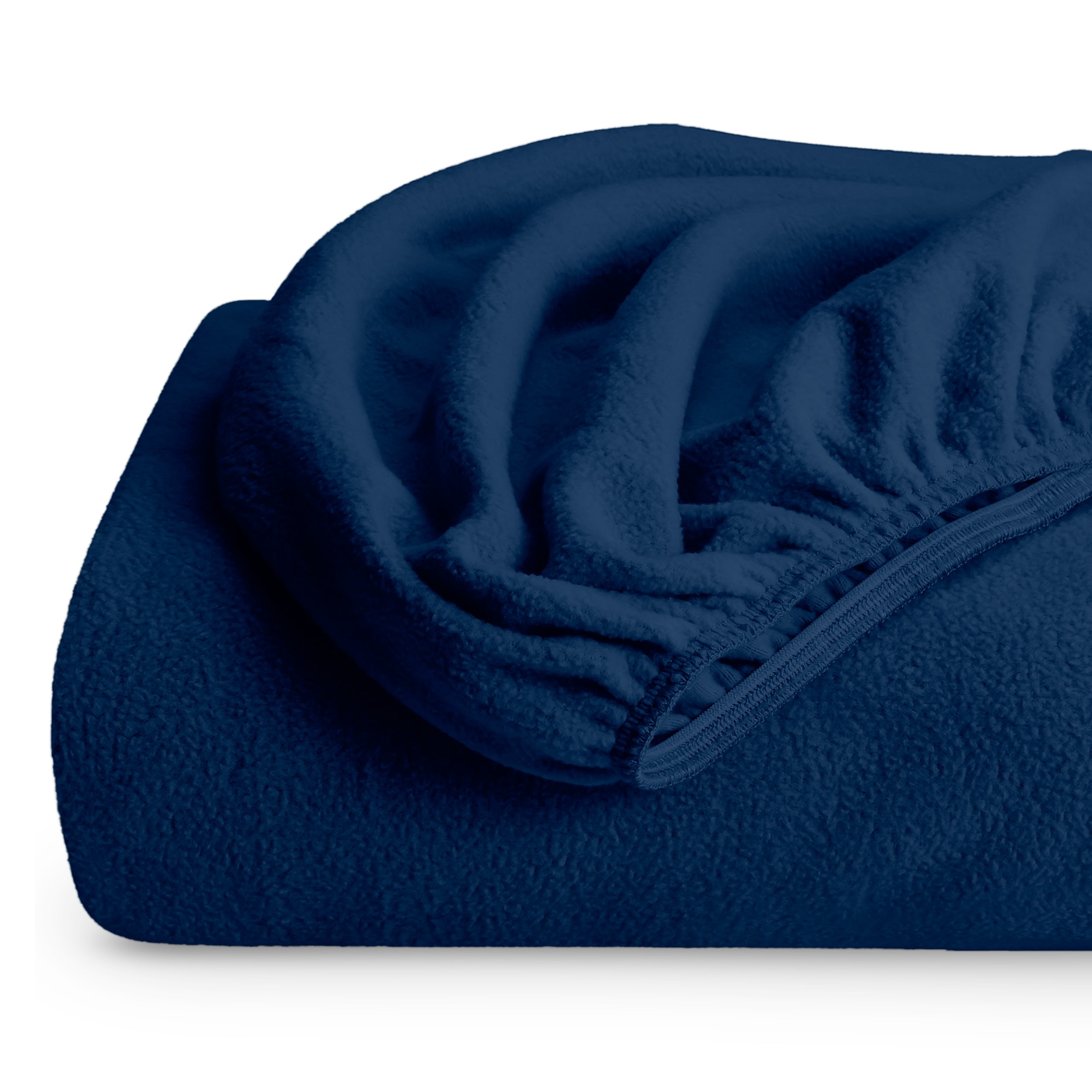 Twin Dark Blue Polar Fleece Deep Pocket Fitted Sheet