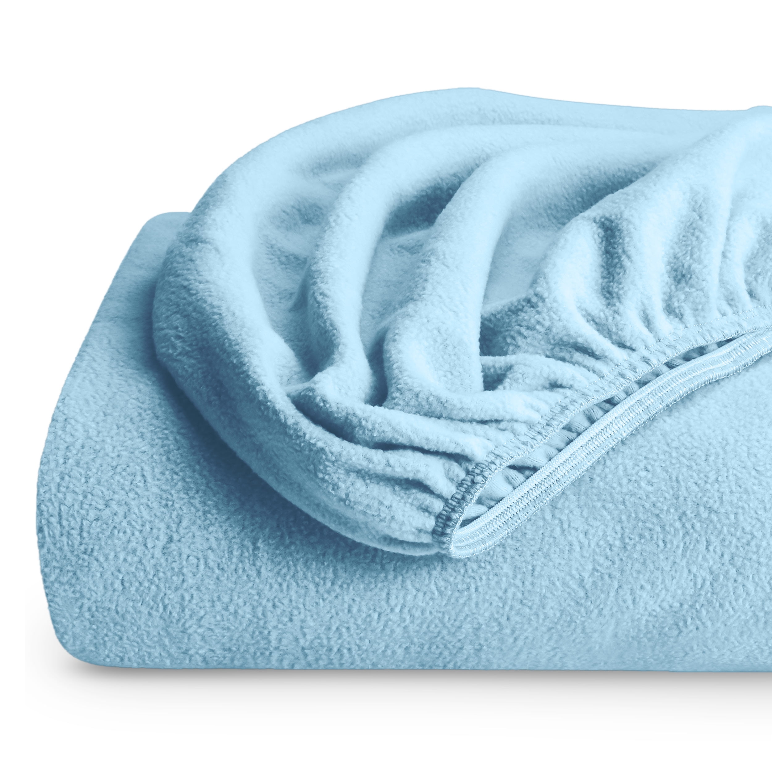 Twin XL Light Blue Microfiber Deep Pocket Fitted Sheet