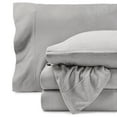 thumbnail image 1 of Bare Home Cozy Fleece Sheet Set - Extra Plush Polar Fleece - Deep Pocket - Full, Light Gray, 1 of 10