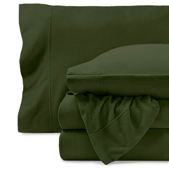 Bare Home Cozy Fleece Sheet Set - Extra Plush Polar Fleece - Deep Pocket - Queen, Cypress