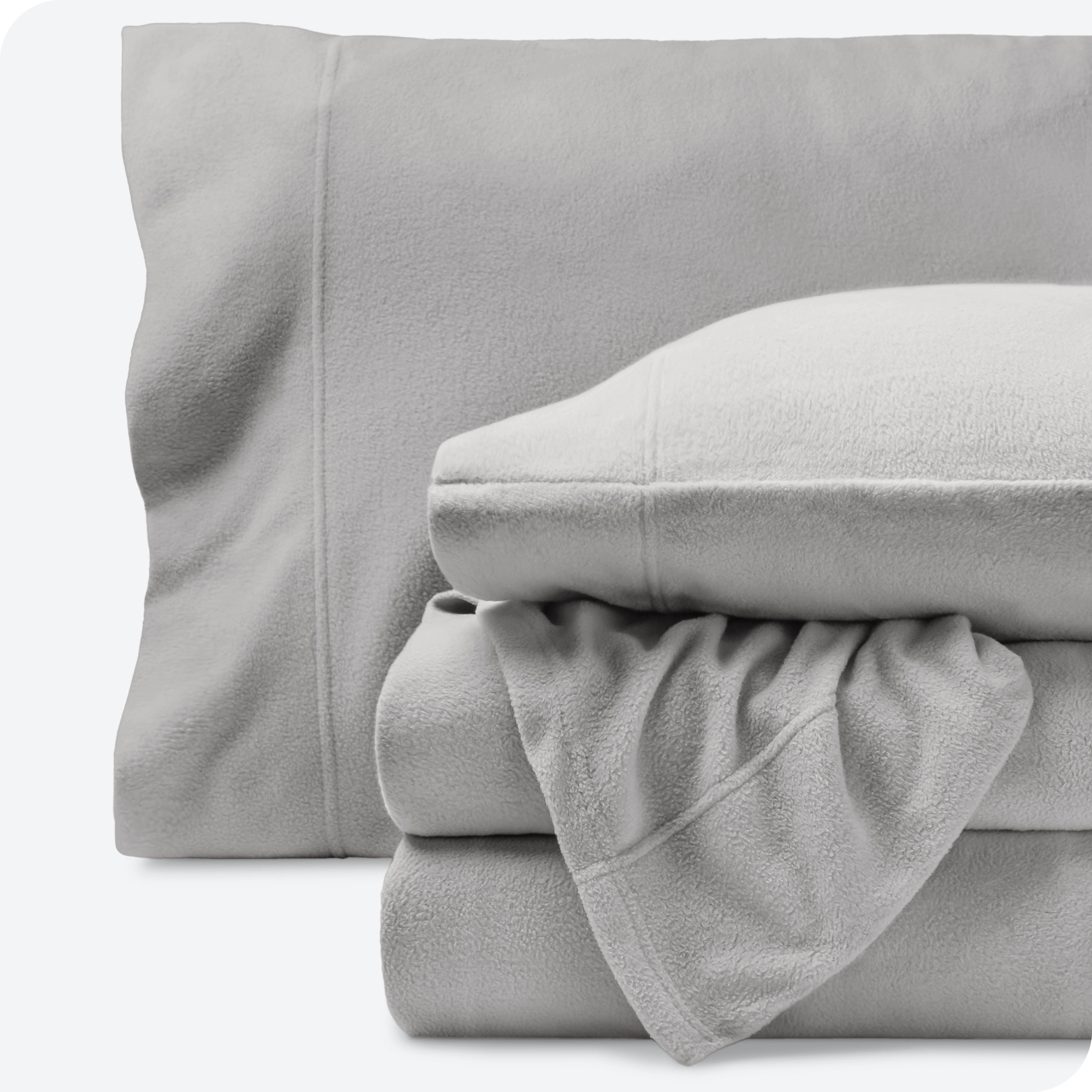 Bare Home Cozy Microfleece Bed Soft Sheet Set Extra Plush Polar Fleece Deep Pocket Queen Light Gray Walmart