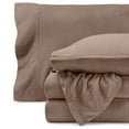 thumbnail image 1 of Bare Home Cozy Fleece Sheet Set - Extra Plush Polar Fleece - Deep Pocket - Queen, Taupe, 1 of 10