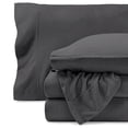 thumbnail image 1 of Bare Home Cozy Fleece Sheet Set - Extra Plush Polar Fleece - Deep Pocket - Split Head Flex King, Gray, 1 of 11