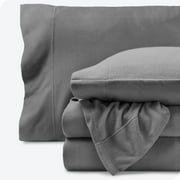 Bare Home Cozy Fleece Sheet Set - Extra Plush Polar Fleece - Deep Pocket - Split King, Gray