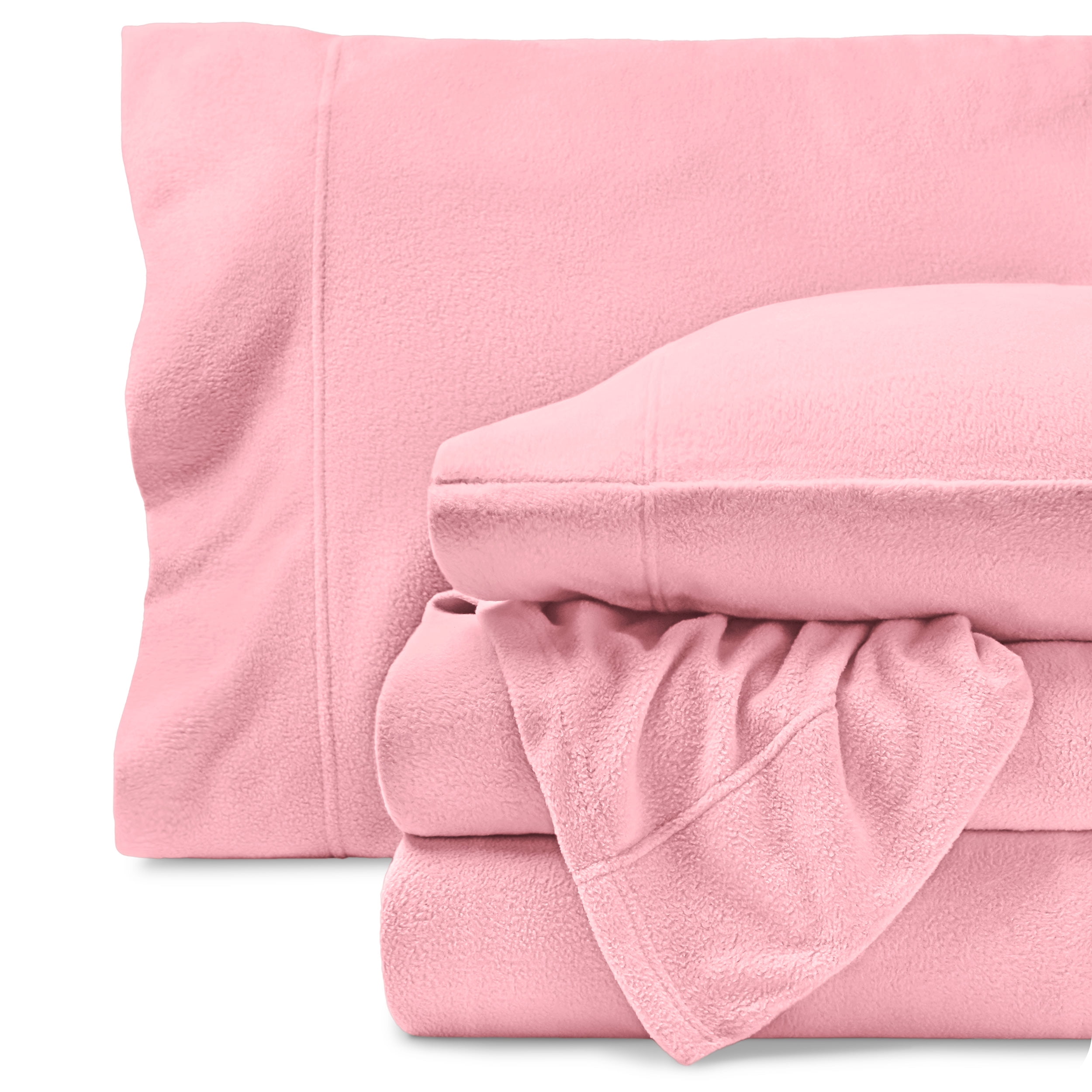 Twin XL Light Pink Flannel Deep Pocket Sheet Set