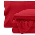 thumbnail image 1 of Bare Home Cozy Fleece Sheet Set - Extra Plush Polar Fleece - Deep Pocket - Twin XL, Red, 1 of 10