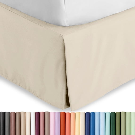 Bare Home Double Brushed Bed Skirt - Premium 1800 Collection - 15-inch Drop - California King, Sand