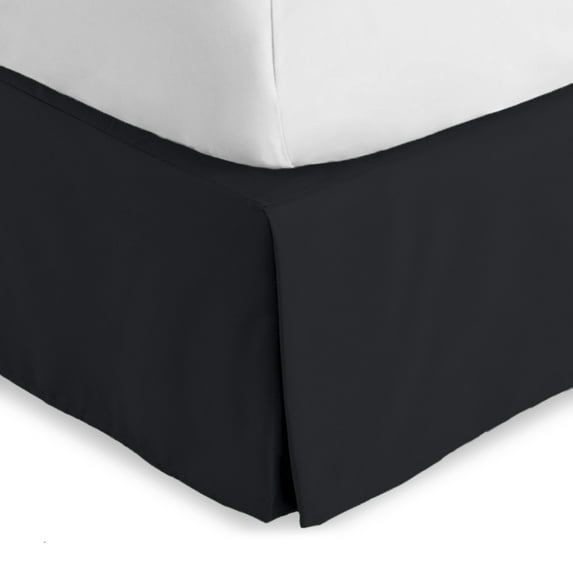 Bare Home Double Brushed Bed Skirt - Premium 1800 Collection - 15-inch Drop - Full, Black