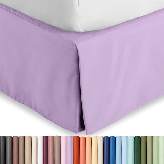 Bare Home Double Brushed Bed Skirt - Premium 1800 Collection - 15-inch Drop - Queen, Lavender