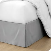 Bare Home Double Brushed Bed Skirt - Premium 1800 Collection - 15-inch Drop - Queen, Light Gray