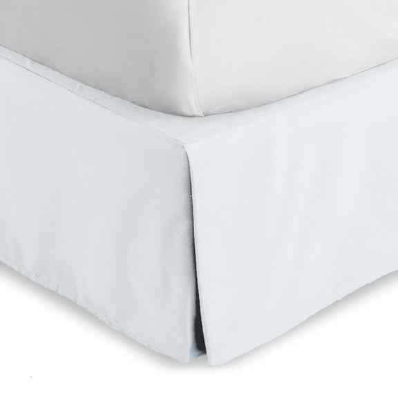 Bare Home Double Brushed Bed Skirt - Premium 1800 Collection - 15-inch Drop - Queen, White