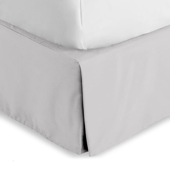 Bare Home Double Brushed Bed Skirt - Premium 1800 Collection - 15-inch Drop - Twin, Light Gray