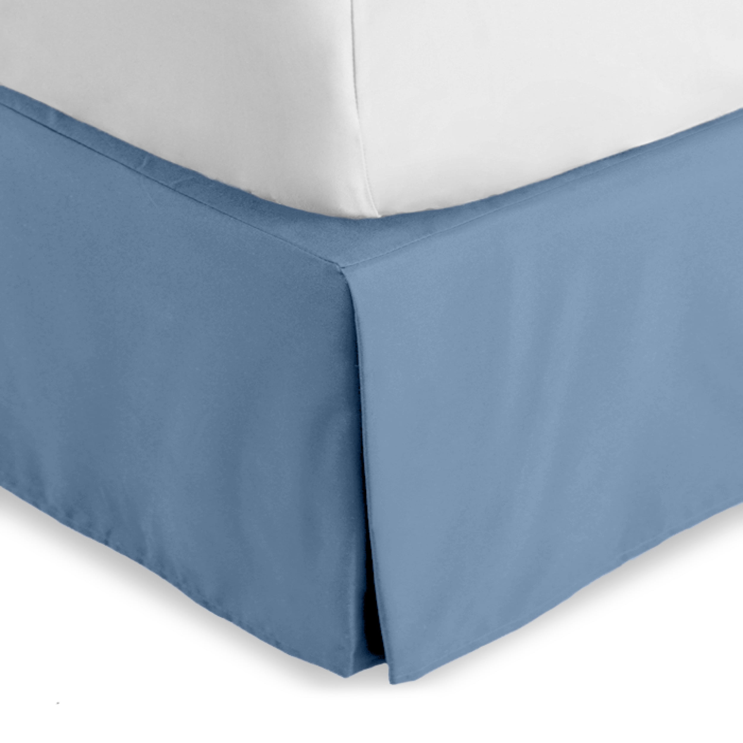 Bare Home Double Brushed Bed Skirt - Premium 1800 Collection - 15-inch Drop - Twin XL, Coronet Blue