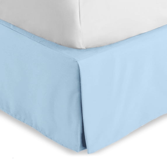 Bare Home Double Brushed Bed Skirt - Premium 1800 Collection - 15-inch Drop - Twin XL, Light Blue