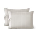 thumbnail image 1 of Bare Home Pillowcase Set - Premium 1800 Collection - Double Brushed - Ultra Soft - Standard Size, Modern Plaid - Stone/White, 2 Count, 1 of 6