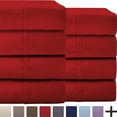 thumbnail image 1 of Bare Home  Double-brushed Microfiber Wholesale Sheet Set Red, 8 Pack Split King, 1 of 5