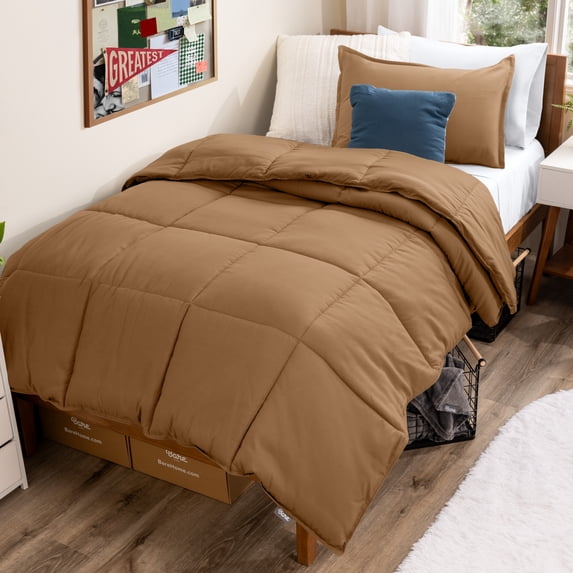 Bare Home Down Alternative Comforter Set - 2-Pieces - All Seasons - Twin/Twin-XL, Caramel