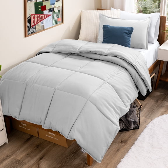 Bare Home Down Alternative Comforter Set - 2-Pieces - All Seasons - Twin/Twin-XL, Cloud Gray