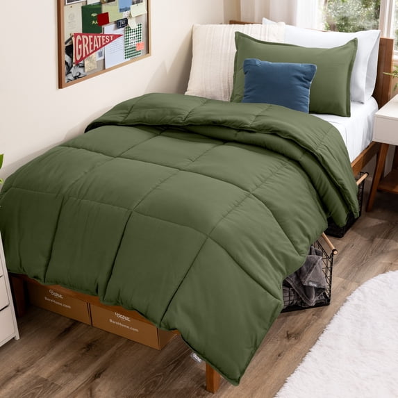 Bare Home Goose Down Alternative Comforter Set, Premium 1800 Collection, with Pillow Sham, 2 Piece Set, Twin/Twin XL, Cypress