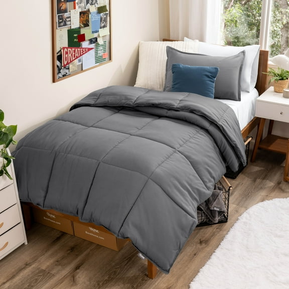 Bare Home Down Alternative Comforter Set - 2-Pieces - All Seasons - Twin/Twin-XL, Gray