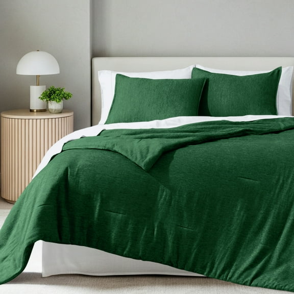 Bare Home Down Alternative Comforter Set - 2-Pieces - All Seasons - Twin/Twin-XL, Heather Forest Green