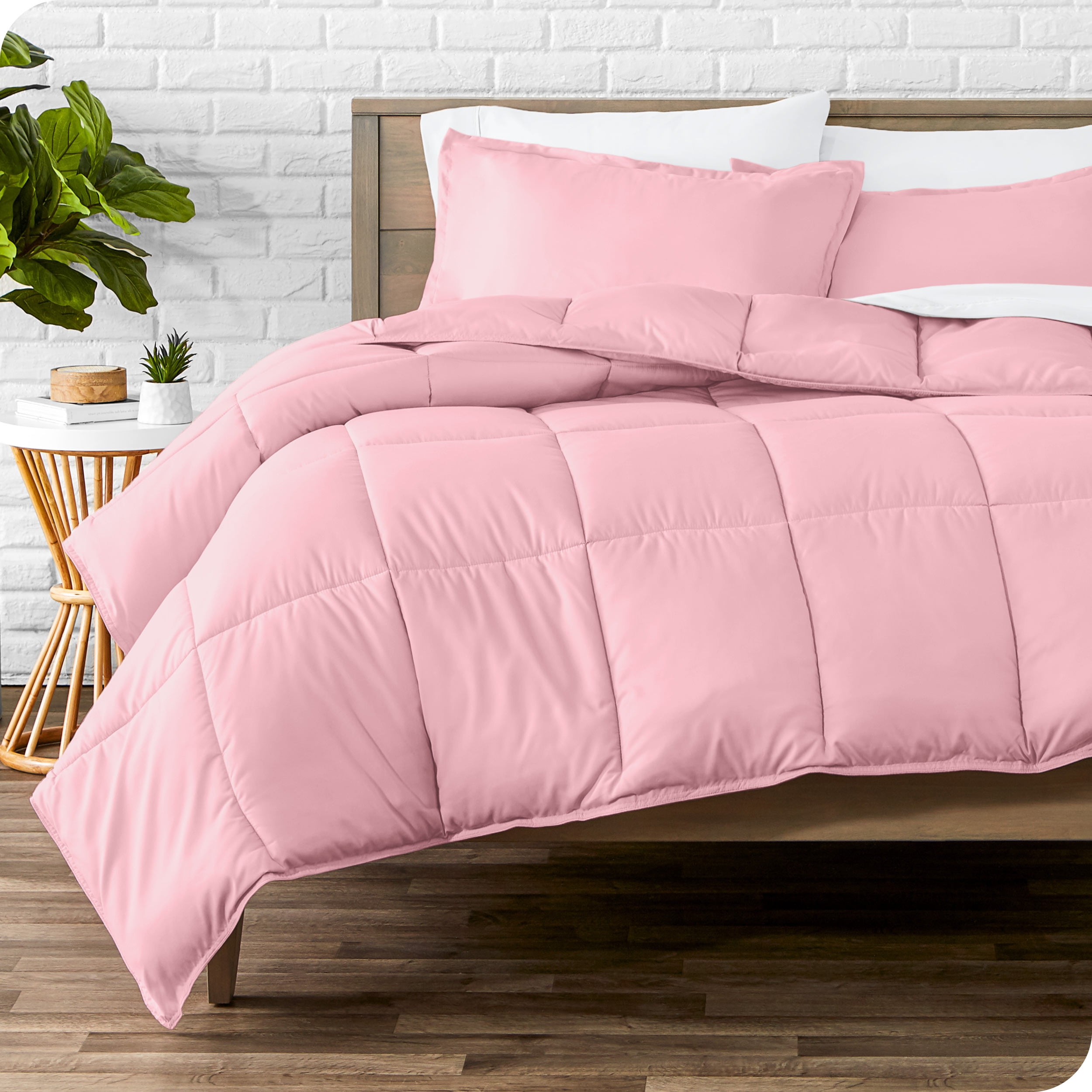 Light Pink Twin Down Alternative Microfiber Comforter Set