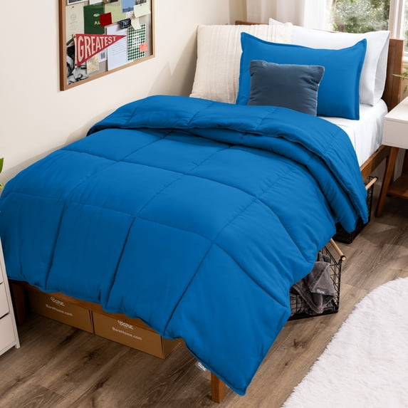 Bare Home Down Alternative Comforter Set - 2-Pieces - All Seasons - Twin/Twin-XL, Medium Blue