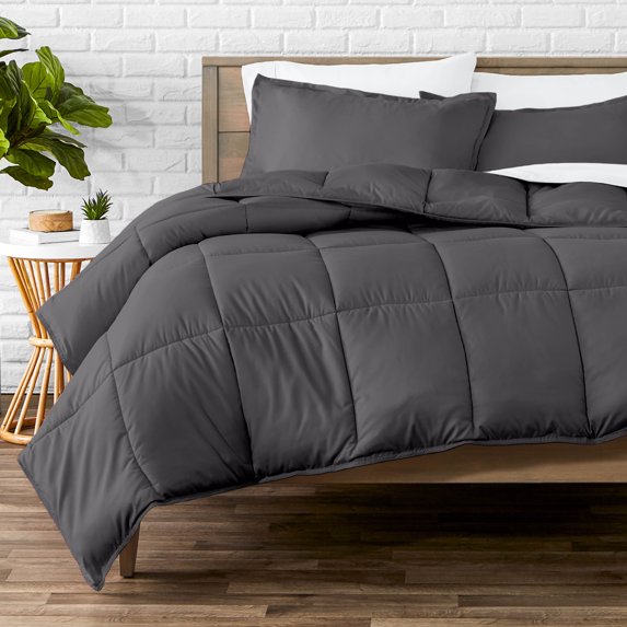 Bare Home Down Alternative Comforter Set - 3-Pieces - All Seasons - California King, Forged Iron Gray