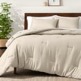 thumbnail image 1 of Bare Home Down Alternative Comforter Set - 3-Pieces - All Seasons - California King, Sand, 1 of 8