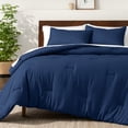 thumbnail image 1 of Bare Home Down Alternative Comforter Set - 3-Pieces - All Seasons - Full, Dark Blue, 1 of 8