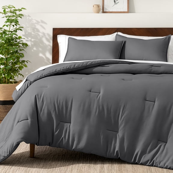 Bare Home Down Alternative Comforter Set - 3-Pieces - All Seasons - Full, Gray