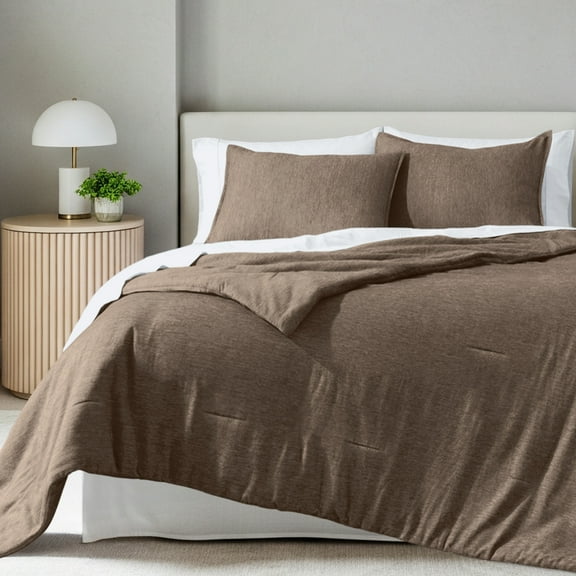 Bare Home Down Alternative Comforter Set - 3-Pieces - All Seasons - Full, Heather Taupe