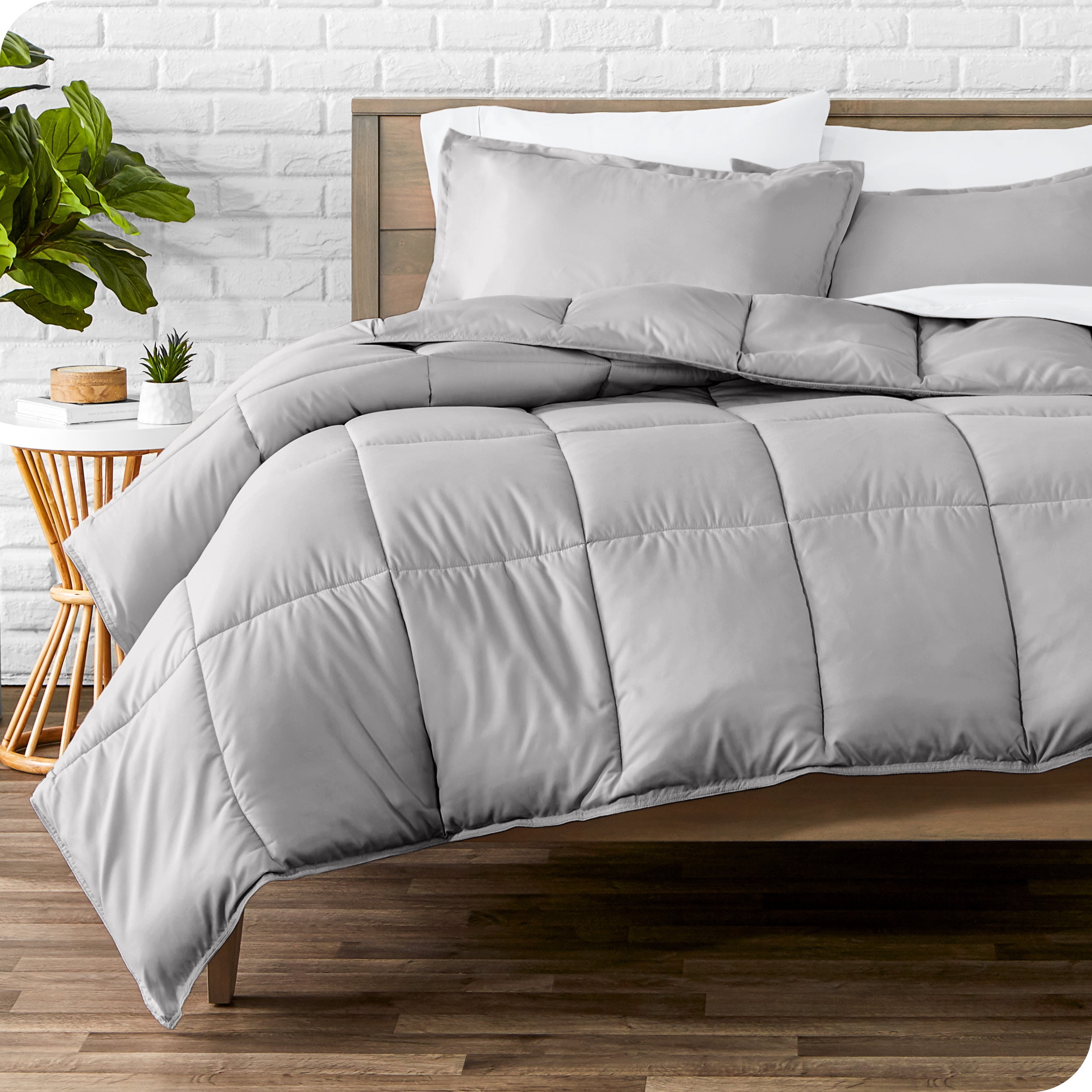 Full Light Grey Down Alternative Microfiber Comforter Set