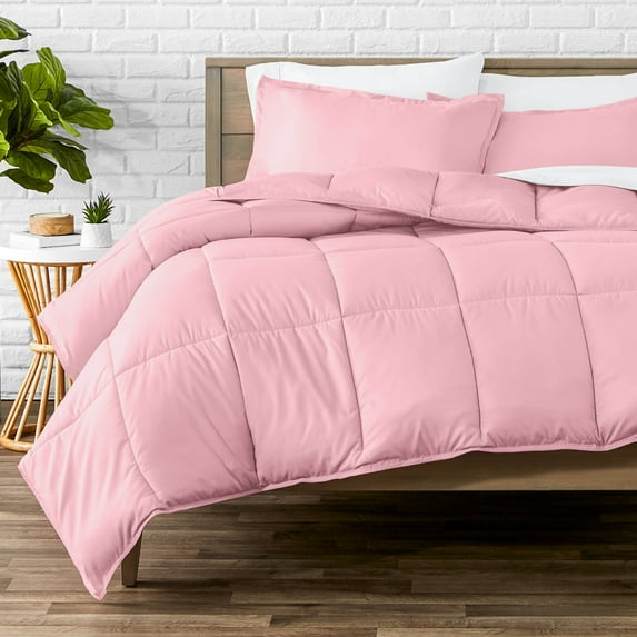 Bare Home Down Alternative Comforter Set - 3-Pieces - All Seasons - Full, Light Pink
