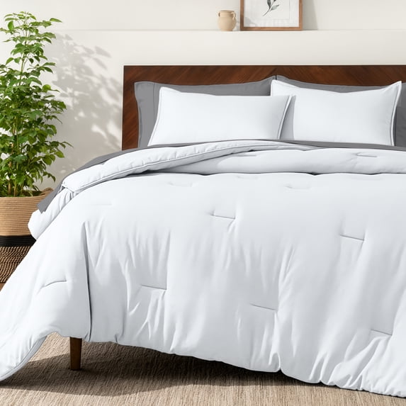 Bare Home Down Alternative Comforter Set - 3-Pieces - All Seasons - Full, White