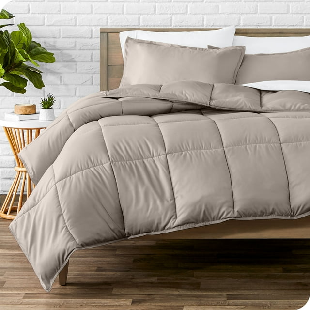Bare Home Down Alternative Comforter Set - 3-Pieces - All Seasons - King/Cal King, Khaki